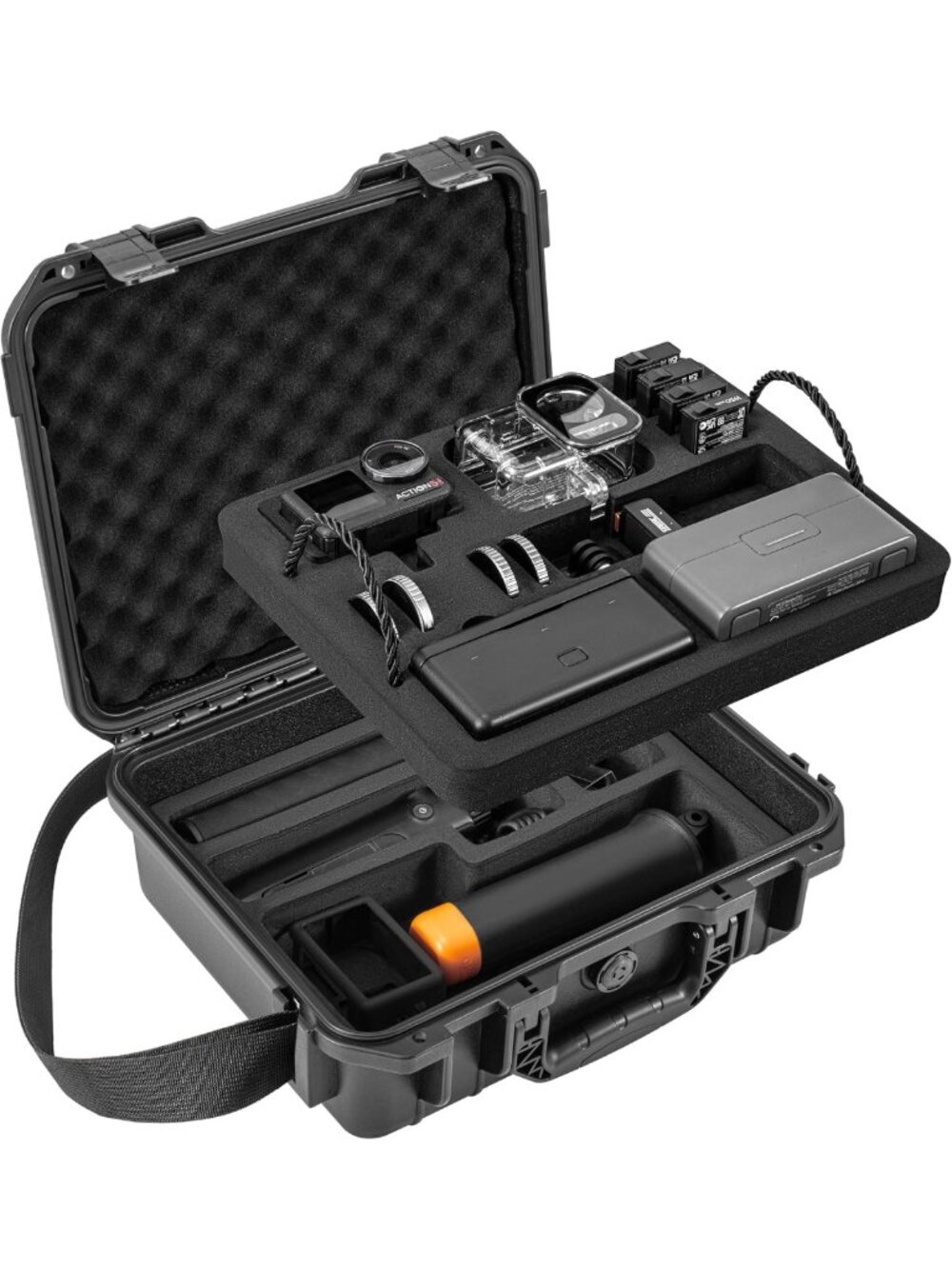 Waterproof Dual Layer Hard Case for DJI Osmo Action 6/5 Pro & Accessories